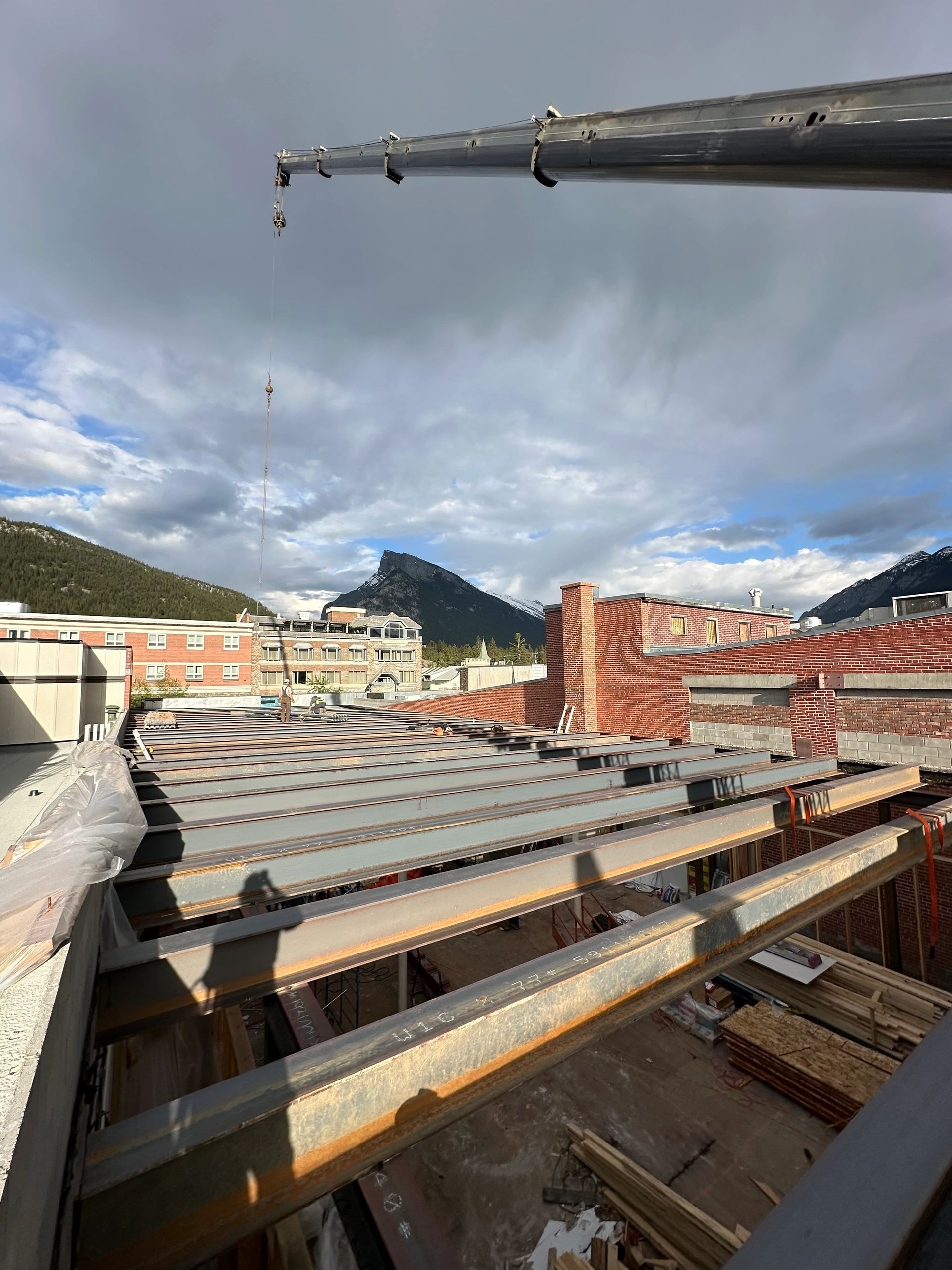Banff Ave Lululemon Build — Old Hudson Bay Tear Down & New Structural Steel